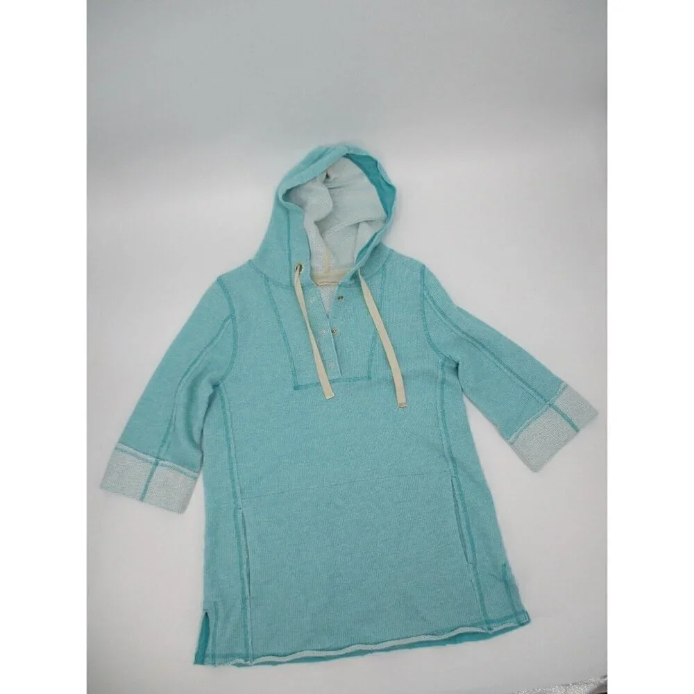 Soft Surroundings Womens Hoodie Small Cotton Blend Drawstring Pullover Casual